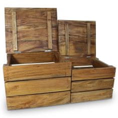Petromila 2dílná sada úložných boxů z masivního recyklovaného dřeva