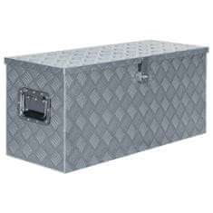 Greatstore Hliníkový box 90,5 x 35 x 40 cm stříbrný