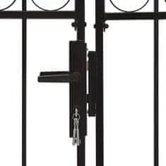 shumee Dvoukřídlá zahradní brána s obloukem ocelová 400 x 125 cm černá
