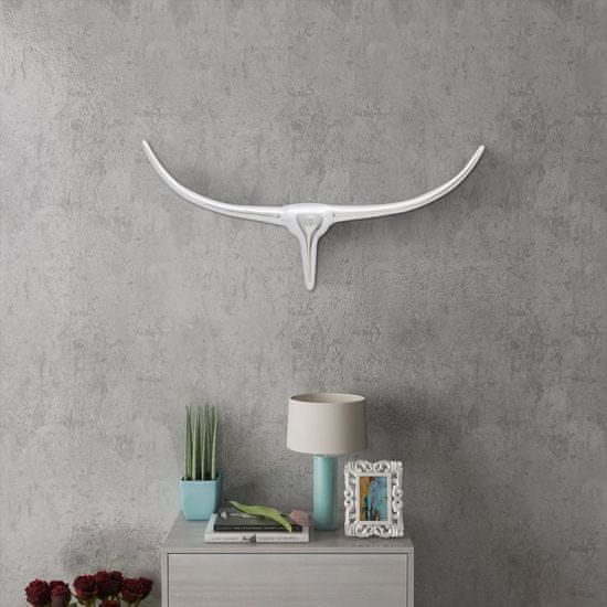 Vidaxl 242336 Wall Mounted Aluminium Bull’s Head Decoration Silver 72 cm