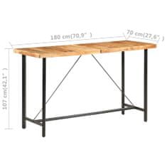 Vidaxl Barový stůl 180 x 70 x 107 cm masivní sheeshamové dřevo