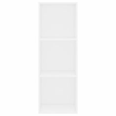 Greatstore 3patrová knihovna bílá 40 x 30 x 114 cm dřevotříska