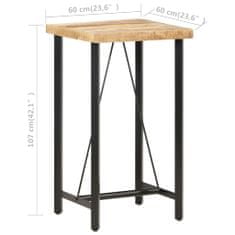 shumee Barový stůl 60 x 60 x 107 cm hrubé mangovníkové dřevo