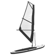 Greatstore Nafukovací SUP paddleboard s plachtou černo-bílý