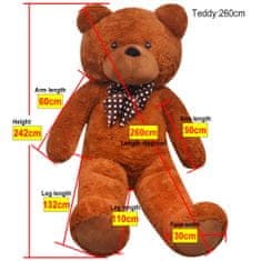 Greatstore Plyšový medvěd hračka hnědý 242 cm