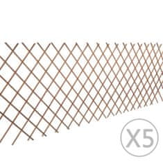 Vidaxl Vrbový trelážový plot 5 ks 180 x 90 cm