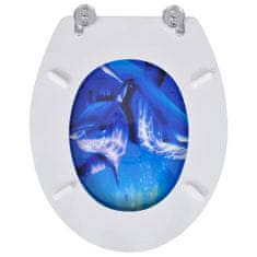 Greatstore WC sedátko MDF s víkem design delfíni
