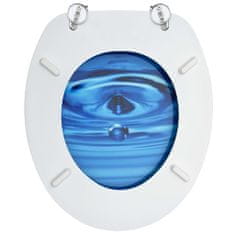 Greatstore WC sedátka s víky 2 ks MDF motiv modré vodní kapky