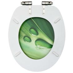 Greatstore WC sedátka s funkcí pomalého sklápění 2ks MDF zelená kapka vody