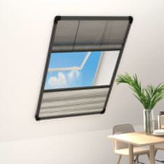 Greatstore Plisovaná okenní síť proti hmyzu se zástěnou hliník 80 x 160 cm