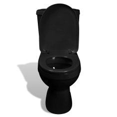 Greatstore Záchodová mísa s nádržkou černá