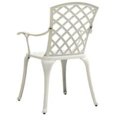 Vidaxl Zahradní židle 4 ks litý hliník bílé