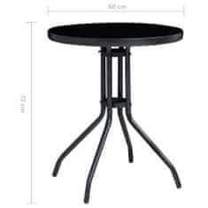 Greatstore Zahradní stolek antracitový a černý 60 cm ocel a sklo