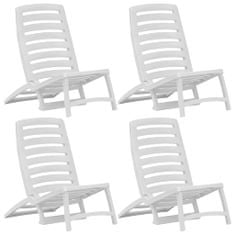 Greatstore Dětské skládací plážové židle 4 ks plastové bílé