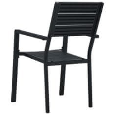 Greatstore Zahradní židle 2 ks černé HDPE dřevěný vzhled