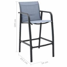 Petromila Zahradní barové židle 2 ks šedé textilen