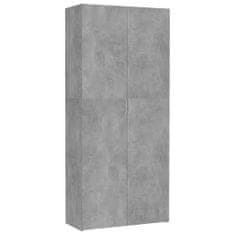 Greatstore Úložná skříň betonově šedá 80 x 35,5 x 180 cm dřevotříska