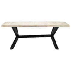 shumee Jídelní stůl bílý 200 x 100 x 75 cm masivní mangovníkové dřevo
