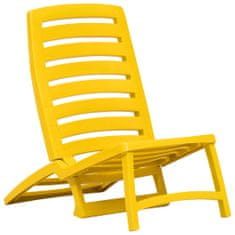 Greatstore Dětské skládací plážové židle 4 ks plastové žluté
