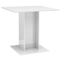 shumee Jídelní stůl bílý s vysokým leskem 80 x 80 x 75 cm dřevotříska