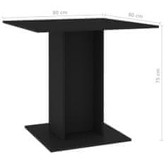 Vidaxl Jídelní stůl černý 80 x 80 x 75 cm dřevotříska