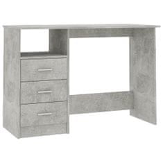 Greatstore Psací stůl se zásuvkami betonově šedý 110x50x76 cm dřevotříska