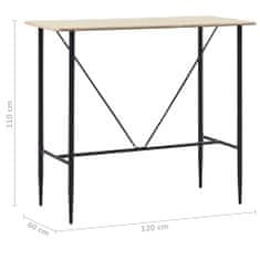Greatstore Barový stůl dub 120 x 60 x 110 cm MDF