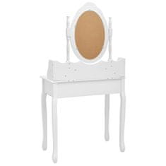 Greatstore Toaletní stolek se stoličkou bílý 75 x 69 x 140 cm pavlovnia
