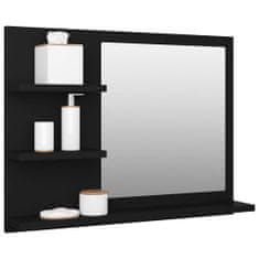 Greatstore Koupelnové zrcadlo černé 60 x 10,5 x 45 cm dřevotříska