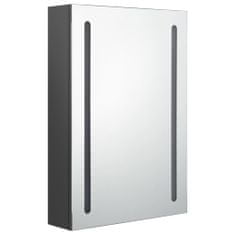shumee LED koupelnová skřínka se zrcadlem šedá 50 x 13 x 70 cm