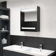 Greatstore LED koupelnová skříňka se zrcadlem antracitová 50 x 14 x 60 cm