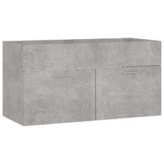 Greatstore Skříňka pod umyvadlo betonově šedá 90x38,5x46 cm dřevotříska