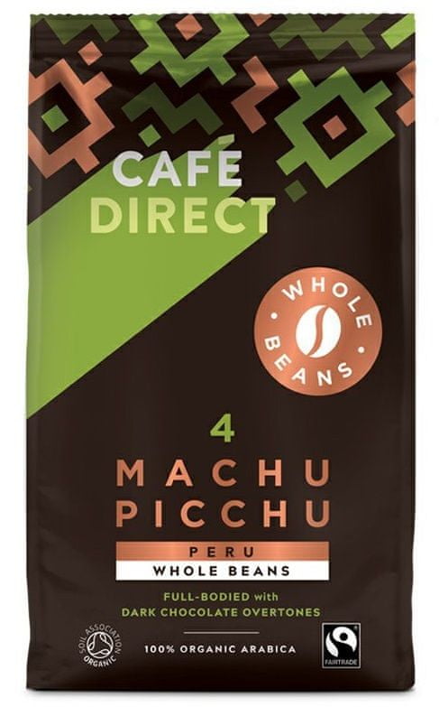 Levně Cafédirect BIO Machu Picchu SCA 82 zrnková káva 750g