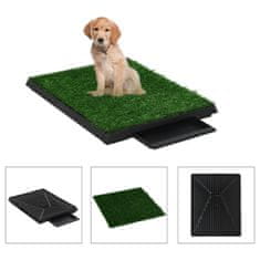 shumee Toaleta pro psy s nádobou a umělou trávou zelená 63x50x7 cm WC