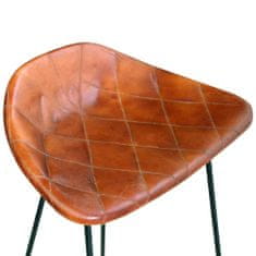 Greatstore Barové židle 6 ks hnědé pravá kůže