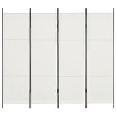 Greatstore 4dílný skládací paraván bílý 200 x 180 cm