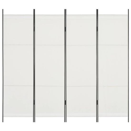 Greatstore 4dílný skládací paraván bílý 200 x 180 cm