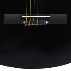 Greatstore 12dílný set folková akustická kytara se 6 strunami černá 38''