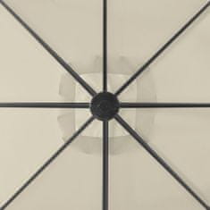 Greatstore Dvojitý slunečník se 2 stříškami, 300x300 cm, krémový