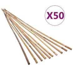 Greatstore Zahradní bambusové tyče 50 ks 150 cm