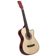 shumee vidaXL Akustická kytara s výřezem, 6 strun, 38", lipové dřevo