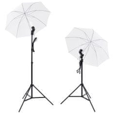 Greatstore Profesionální foto studio set: 5 barevných pozadí a 2 deštníky