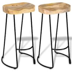 shumee Barové stoličky 2 ks masivní mangovníkové dřevo