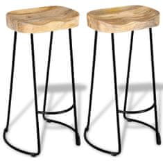 shumee Barové stoličky 2 ks masivní mangovníkové dřevo