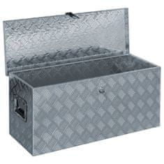 Vidaxl Hliníkový box 90,5 x 35 x 40 cm stříbrný