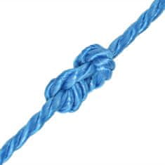 Greatstore Kroucené lano z polypropylenu 12 mm 250 m modré