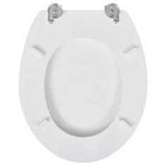 Greatstore WC sedátko MDF s víkem jednoduchý design bílé