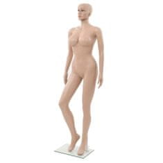 Greatstore Sexy dámská figurína se základnou ze skla béžová 180 cm