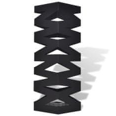 Vidaxl Černý hranatý stojan na deštníky a vycházkové hole, ocelový, 48,5 cm