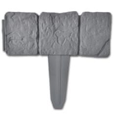 shumee Plastový zapichovací obrubník na záhony - šedý kámen - 41 ks/10 m